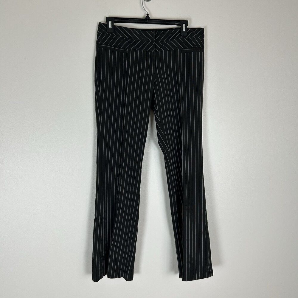 Stooshy 5 Small Black Pinstripe Pants Low Rise Office Career Coquette Pantsuit